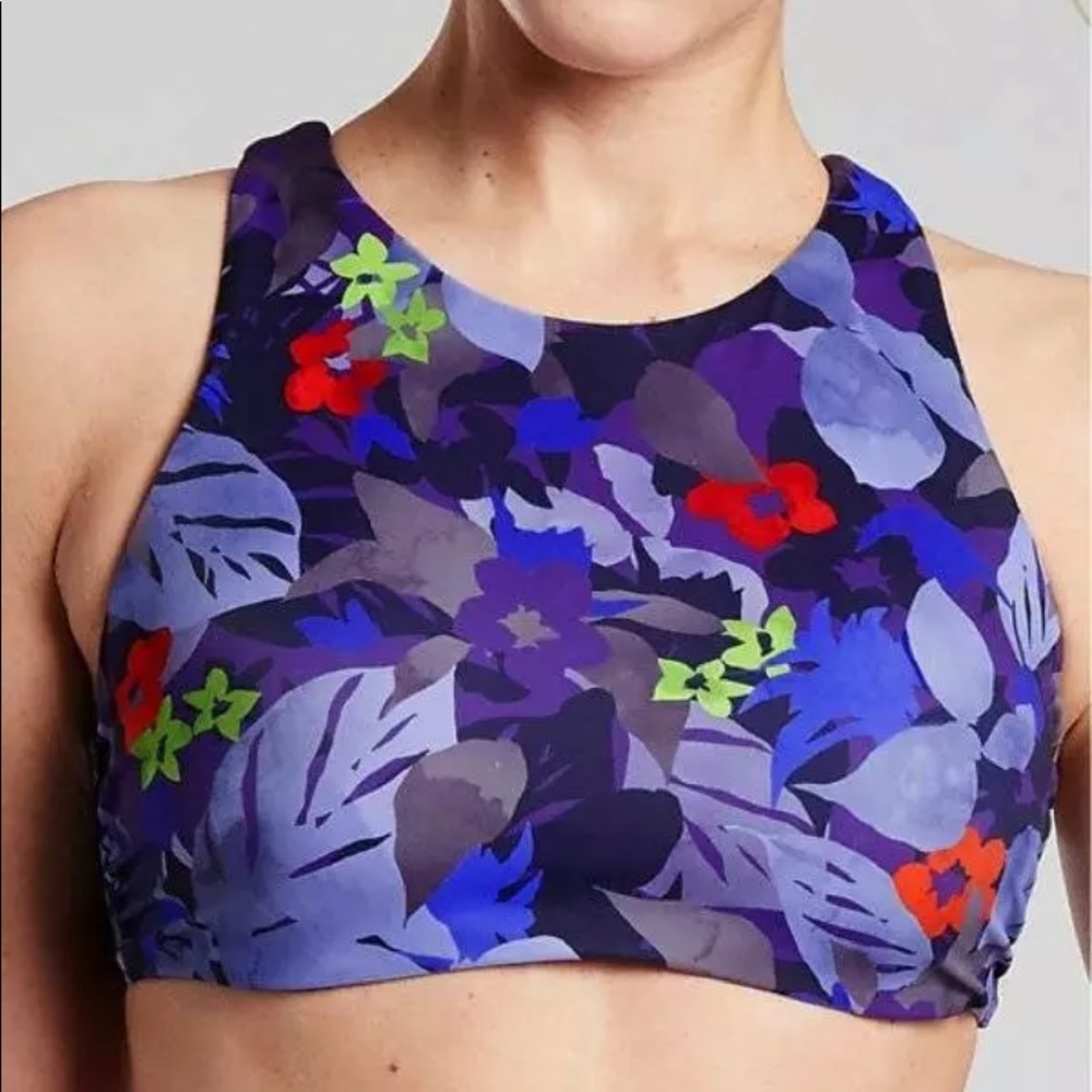 ATHLETA TWILIGHT TROPIC HIGH NECK BIKINI Top